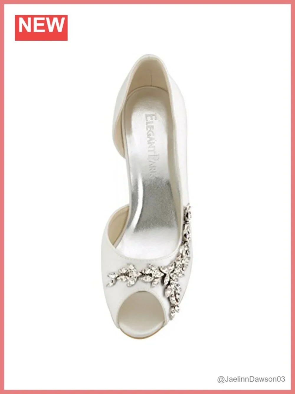 Satin Rhinestone Peep Toe Heels Women's High Heel Wedding Bridal Pumps